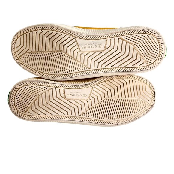 Cariuma Yellow Canvas Sneakers Womens Sz 7 Mens 5.5 EU 38 Shoes Rio Brazil Cork - Picture 13 of 13